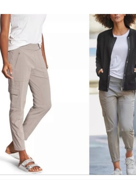 Athleta Pants - ATHLETA Cargo Ankle Pants Tan 8